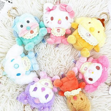 真愛日本 三麗鷗 凱蒂貓kitty 美樂蒂 茉莉兔 嬰兒 奶嘴 限定 圓扣吊娃 鑰匙圈 掛飾 吊飾 禮物