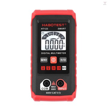 Habotest HT123 數字萬用表自動量程萬用表 2,000 計數真有效值測量 AC/DC 電壓電阻 NCV 測試