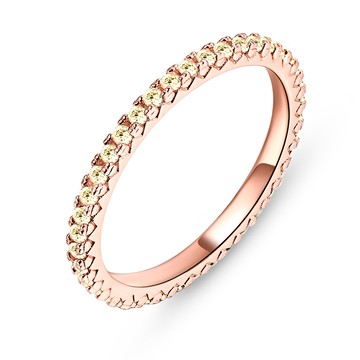 925純銀戒指．尾戒．玫金．B款．黃鋯．開運．無禮盒