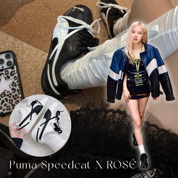 【Sharkhead】現貨 Puma Speedcat X ROSÉ 朴彩英 聯名款 皮革 黑 黑白 404391-01