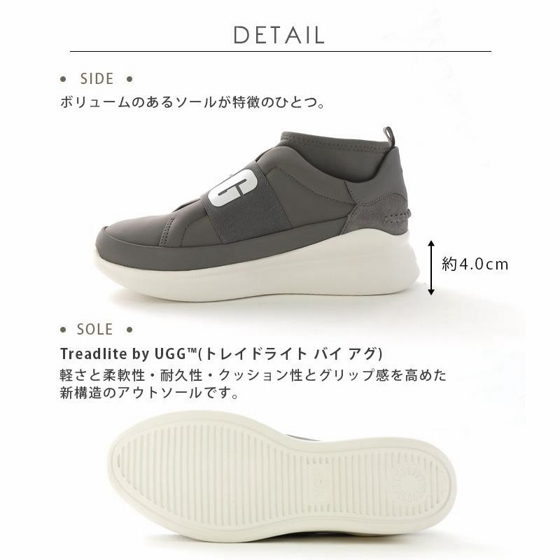 UGG ニュートラ スニーカー レディース スリッポン アグ ロゴ プリント Neutra Sneaker 1095097 ブラック チャコール  ホワイト | LINEブランドカタログ