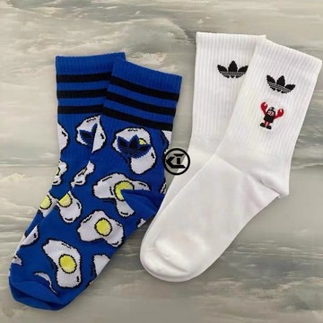 Adidas 愛迪達 三葉草 男女時尚中高筒運動襪  2雙不同色 蝦聯名休閒跑步訓練襪 籃球襪 長襪