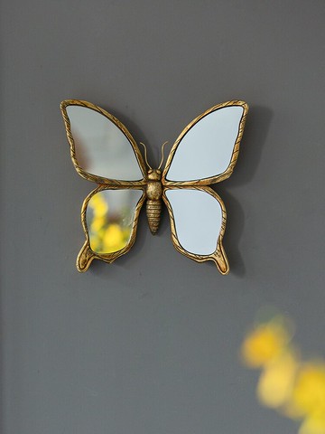 收獲小屋輕奢復古做舊樹脂蜻蜓擺件創意客廳蝴蝶背景墻面裝飾掛件