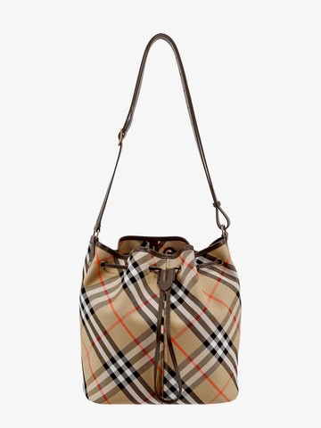 Canvas bucket bag with check motif - BURBERRY - gender_Woman