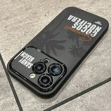 臺灣/✨iphone17手機殼  手機殼 /椰樹倒影適用蘋果16手機殼iPhone15/14/13磨砂視窗