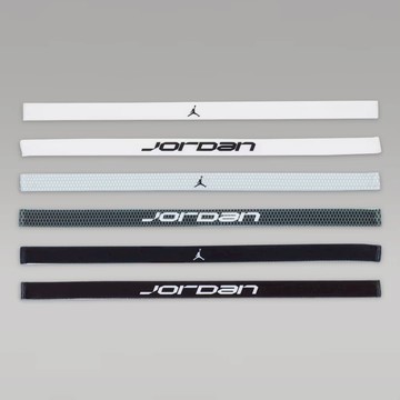 Nike耐吉JORDAN喬丹SPORT黑白灰6入彈性髮帶運動吸汗止汗束髮帶(J1011996036OS)單車壘球跑步田徑重訓瑜珈適用 天蠍座生日禮物 男友禮物 女生禮物送禮推薦 愛運動的人禮物