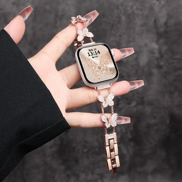 適用於 Apple Watch 11 10 9 8 7 6 蝴蝶鑽手錶腕帶41 42 44 45 46 49mm氣質錶帶