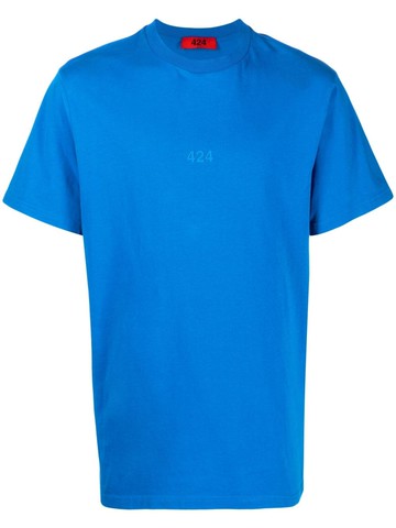 424 - logo-print cotton T-shirt - men - Cotton - XS - Blue