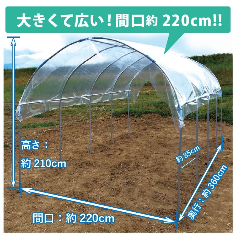 daim 雨よけセット DXワイド 220cm 360cm 雨よけ トマト ぶどう 棚 雨よけ 雨除け トンネル 野菜 ビニールハウス 園芸 家庭菜園 霜よけ 防虫 防鳥 送料無料