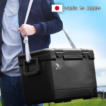 【Livewell】日製可肩背/手提拖輪式保冷冰桶27L(黑) 戶外露營野餐保冷箱 釣魚冰箱 烤肉冰桶 保冷行動冰箱