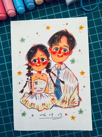 手繪【客製插畫】繪本風格 / 似顏繪 / 實體卡