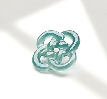 【結‧緣】冰種藍水翡翠吉祥如意結 | 天然翡翠A貨 | 送禮