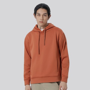 Tipi 輕量內刷毛長袖連帽上衣 男女共版 紅棕色