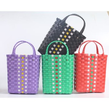 純手工編織環保時尚菜籃子手提籃拍照搭配化妝品收納提籃