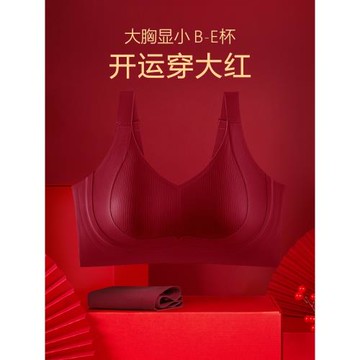 香冪本命年紅色內衣女軟支撐胸大顯小聚攏美背塑形防下垂收副乳