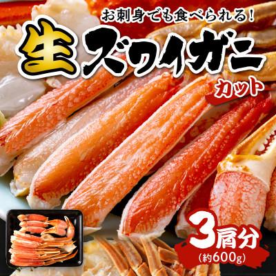 ふるさと納税 京丹後市 高鮮度!お刺身でも食べられる!カット生ズワイガニ 3肩分