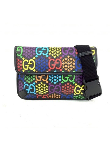 gucci 黑色 拼色帆布塗層腰包 肩背包