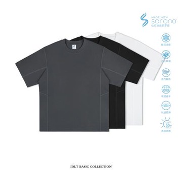 IDLT 涼感棉260g 寬松拼接T恤索羅娜運動防曬戶外休閑TEE街頭潮