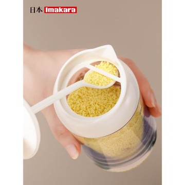 日本家用蓋勺一體油壺防潮鹽味精