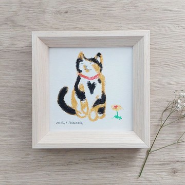 貓貓插畫/寵物插畫/寵物紀念畫/油蠟筆/接客製
