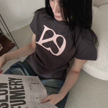 【FJstore】韓國 ILLIGO 129 貼布毛邊logo 短T 短踢 圓領 短袖上衣 女生短袖 女上衣 T恤