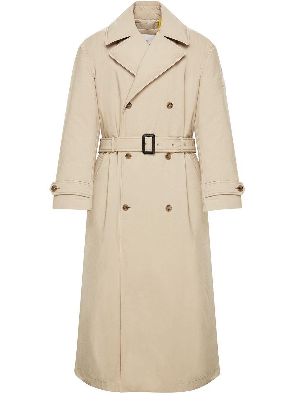 JW Anderson - x Moncler double-breasted belted trench coat - men - Feather Down/Nylon - M - Neutrals