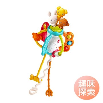 趣味手指拉拉樂玩具 可按壓可啃咬早教玩具 抽抽樂軟膠玩具 固齒器-雪倫小舖