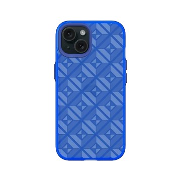 iPhone 15 JellyTint 激光藍 - None - 幾何菱格紋玻璃