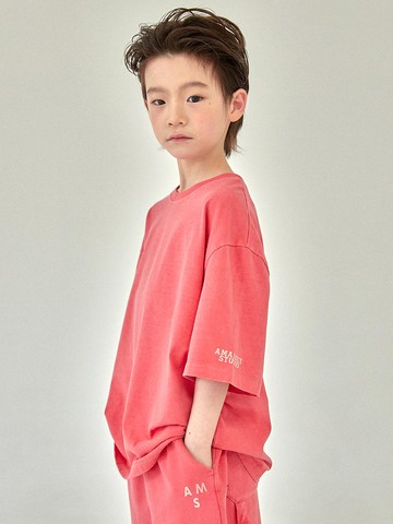 Pigment Cotton Oversized Short-Sleeve T-shirt [RED] (S-JM)