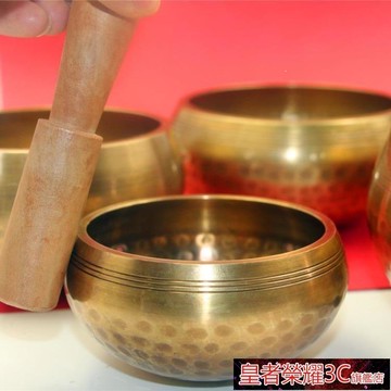 頌缽 尼泊爾手工響銅麟紋轉經佛音碗修行缽銅罄瑜伽缽音療頌缽擺件 幸福驛站