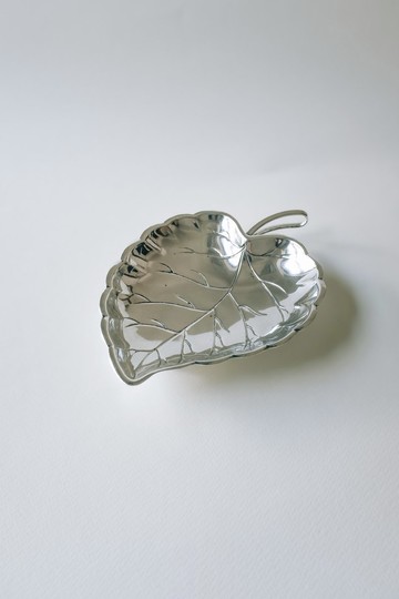 Vintage 葉形古董銀盤/美國老件