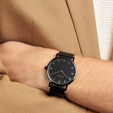 OBAKU 城市探索紳士時尚腕錶-全黑-V248GXBBMB-40mm