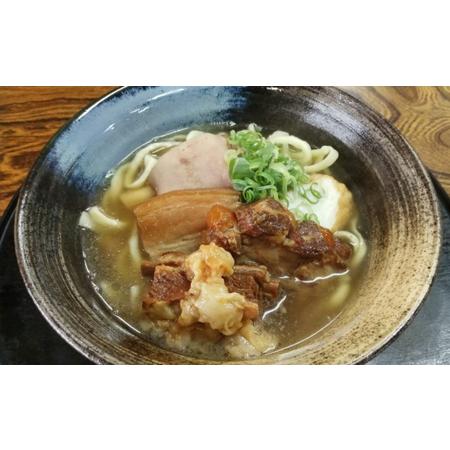 ふるさと納税 肉全部盛り！だるまそば4食セット（三枚肉、ソーキ、軟骨ソーキ、てびち） 沖縄県読谷村