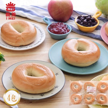 【義美】原味貝果x4包組(90gX6個/包)