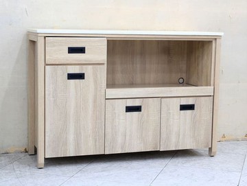 【歐風別館】淺草四尺梧桐色石面餐櫃下座【基隆至台中免運費】