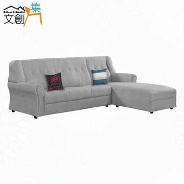 文創集 凱雅灰色耐刮皮革L型沙發組合(左&右二向可選)