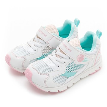 透氣運動系列-籃球造型童鞋-白