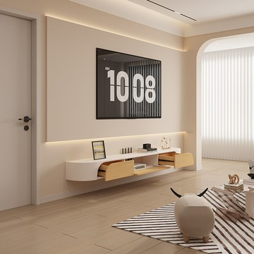 公司貨附發票 電視櫃 實木懸空電視柜客廳白色懸浮收納儲物柜小戶型壁掛式懸掛電視機柜 快速出貨