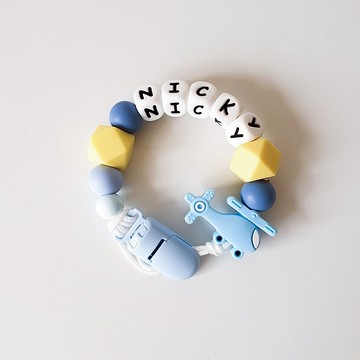 NICKY 直升機 奶嘴鍊夾 / 客製化奶嘴鏈 可套香草奶嘴 (27cm