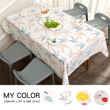 桌布 桌巾 PVC 防水 長桌巾 餐墊 野餐墊 桌墊 防水布 防燙 防油 免洗 茶几 餐桌 餐布 格子 條紋 格紋 北歐風 防塵 廚房 日系 清新印花桌布 ♚MY COLOR♚【X026】