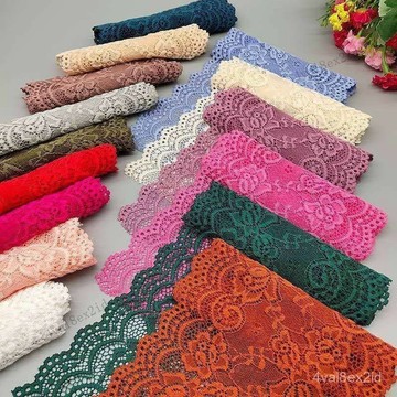 柔軟彈性蕾絲花邊輔料黑白色彈力手工佈料蕾絲邊裙子衣服材料花邊 1KQT