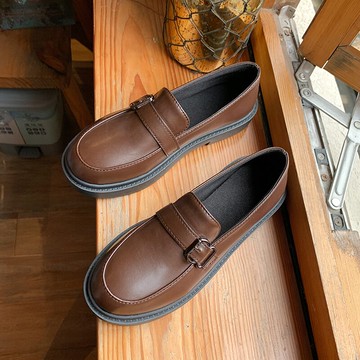 英倫風小皮鞋女學生韓版百搭日系復古一腳蹬jk制服鞋2021春季新款