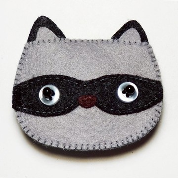 髮夾-浣熊 Julie Handmade