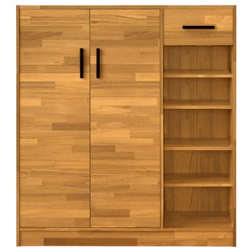 《HOPMA》大容量二門一抽鞋櫃 台灣製造 玄關收納 六層置物鞋架-拼版柚木