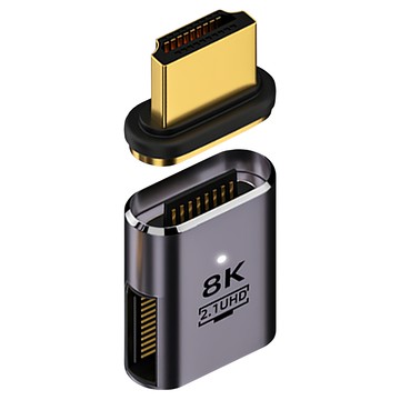 魔宙 適用HDMI 8K超高清 磁吸影音轉接頭 直公轉左側彎母  單一產品  1個