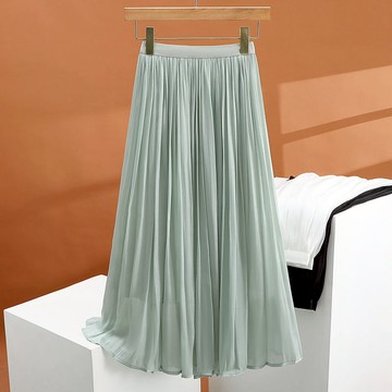 半身長裙夏季流光女大擺a字傘裙高腰顯瘦垂感【淘夢屋】