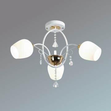 白玉玻璃水晶半吸頂燈 36-61026