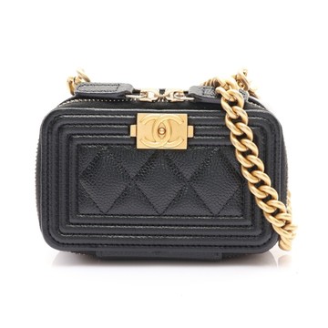 CHANEL 香奈兒 Mini Boy Clutch 鍊帶 肩背包 黑色 荔枝紋 AP2708 【二手名牌BRAND OFF】
