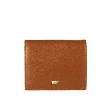 BRAUN BUFFEL 台灣總代理 萊納斯-TW 3卡兩折短夾-杏仁巧克力色/BF891-401-SAL