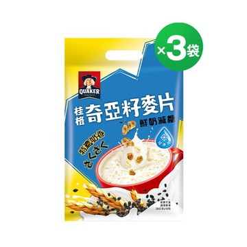桂格 奇亞籽麥片特濃鮮奶減糖袋裝28gX10包x3袋【限時折$100! 輸碼即享】